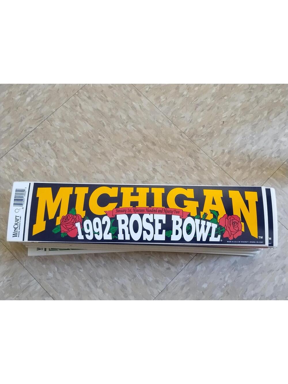 1992‎ Michigan Rose Bowl bumper sticker